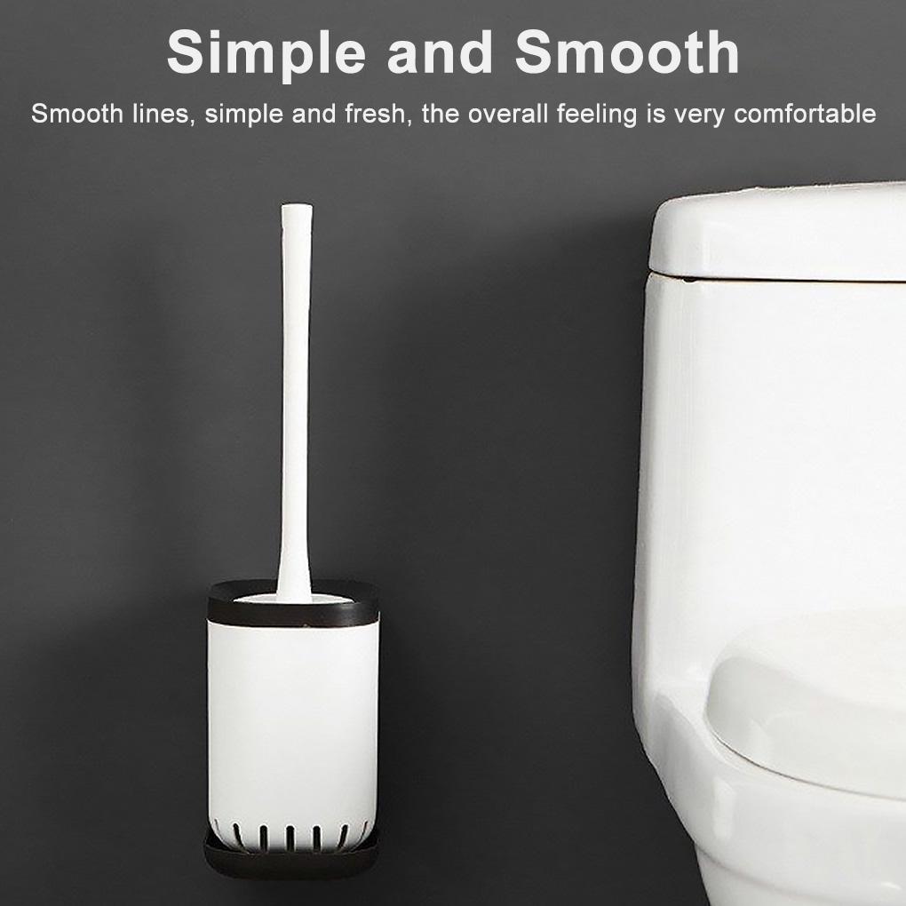 Toiletten-Badezimmer-Silikon-Toilettenbürstenbasis-Reinigungsbürsten-Werkzeugset