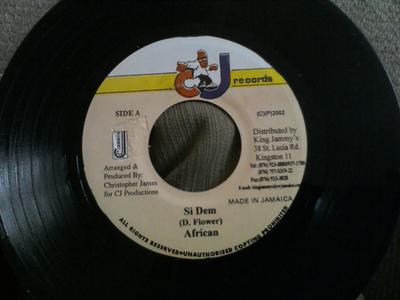 7inch Record AFRICAN - Si Dem NONE CJ Records 2002 Jamaica Reggae, Ska & Dub Used