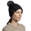 Buff Knitted Fleece Caryn Beanie, Womens black Cap