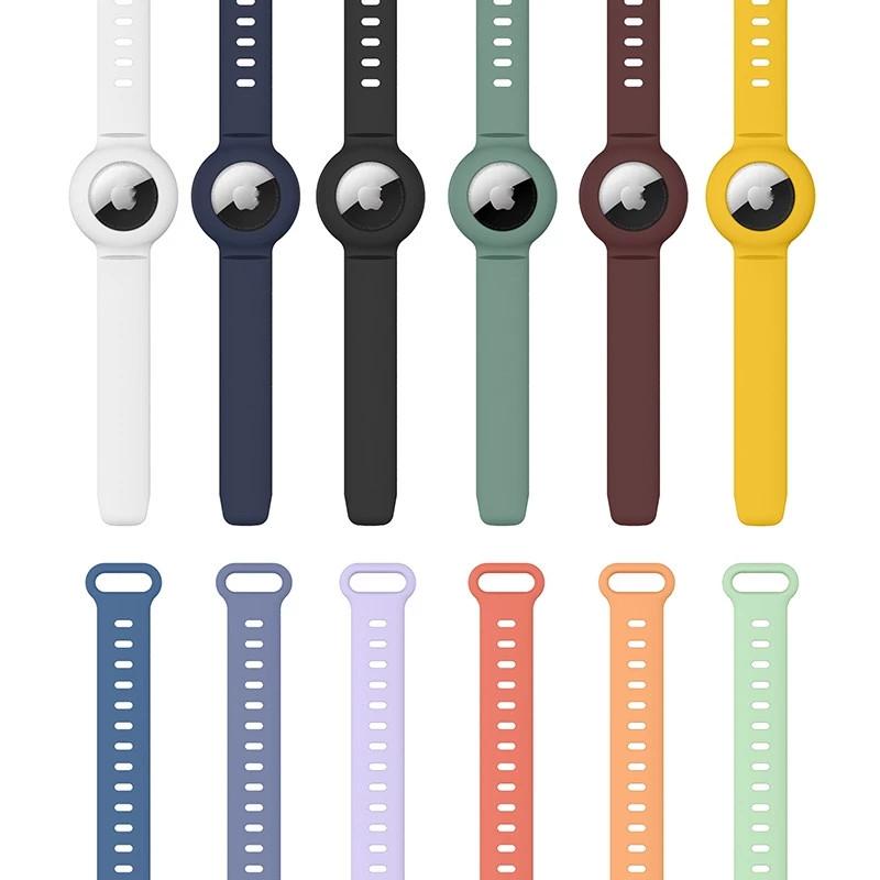 Custodia per Apple AirTag Cinturino in Silicone Air Tag Braccialetto Anti-smarrimento Copertura Protettiva per Bambini Localizzatore Tracker Cinturino per Orologio