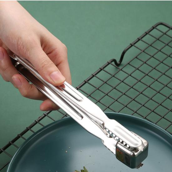 Stainless Steel Food Tongs Lightweight Rust-proof Cooking Tongs Heat-Resistant Kitchen Utensil for Home Restaurant Picnic Cooking BBQ Salad Serving