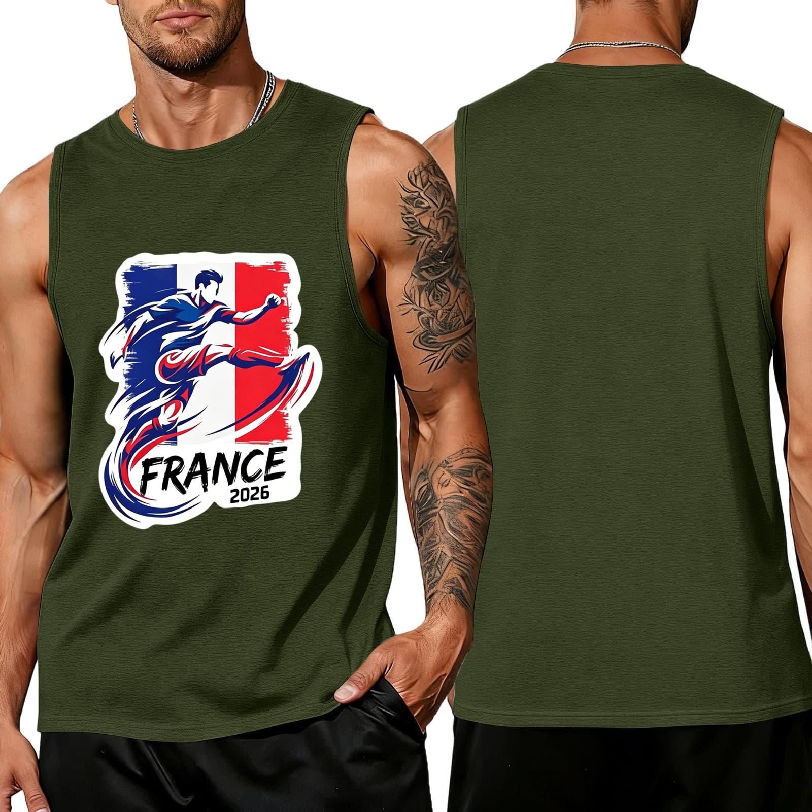Soccer Print Tank Top for Men and Women Casual Summer Wear L