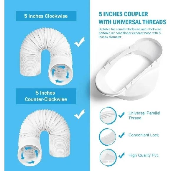 Portable Air Conditioner Window Vent Kit Adjustable Exhaust Hose Adapter Plate for Sliding Windows AC Accessories Home Decor