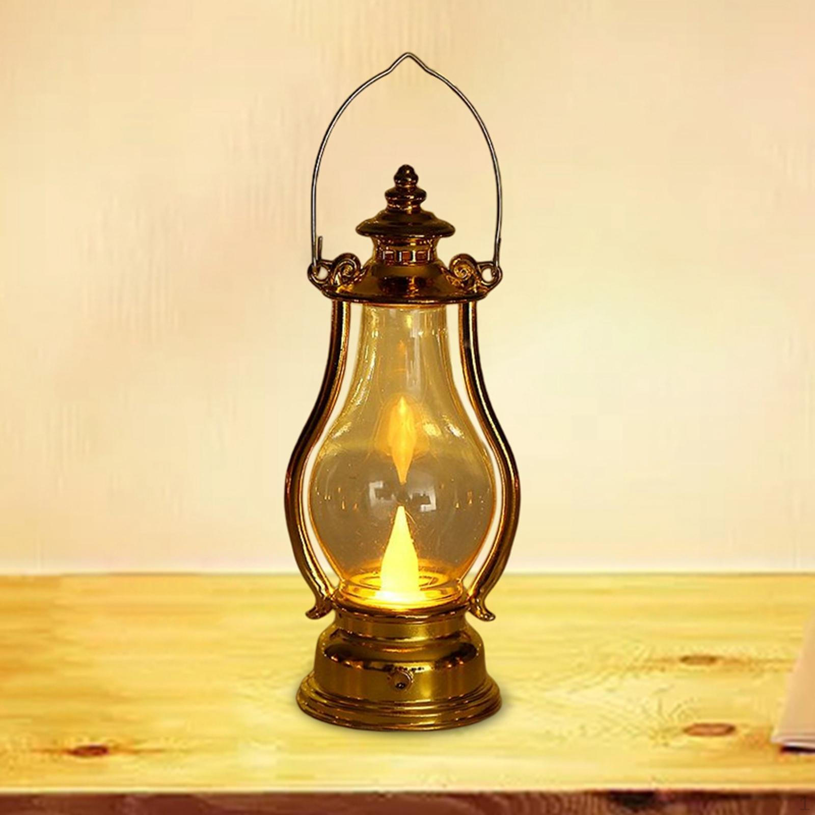 Подвесной светильник-свеча на батарейках, масляная лампа-шахтерская лампа для сада, дерева, стола, для чтения Gold