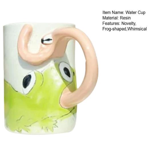 3D Frog Tongue Mug Novelty Coffee Cup with Playful Tongue Handle Whimsical Animal-Themed Drinkware for Tea Cocoa