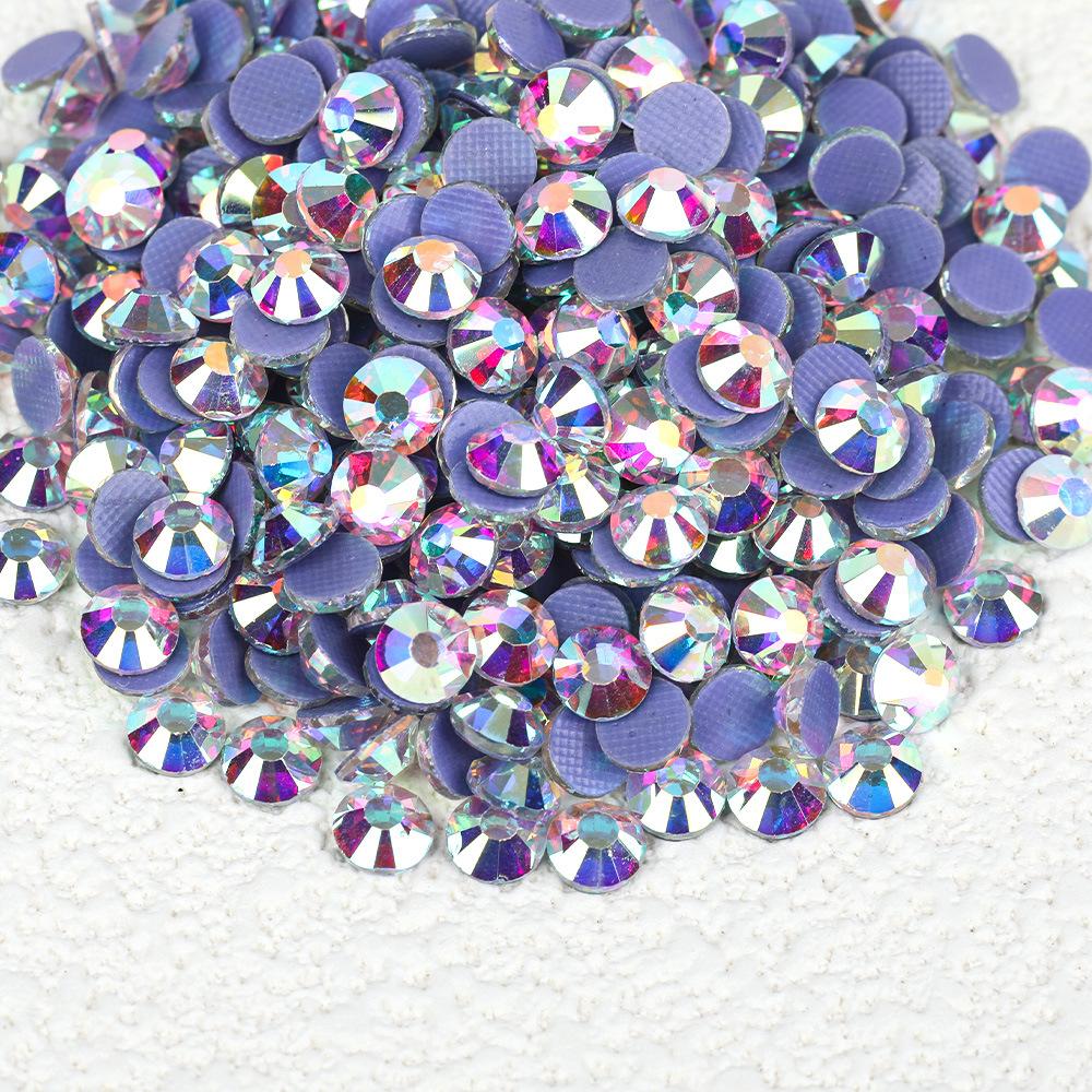 Weichen, Bază din Plastic de Înaltă Calitate Leave-In Diamante Colorate, Diamante pentru Manichiură, Autocolante Rotunde din Cristal pentru Bricolaj, Accesorii Bijuterii cu Diamante