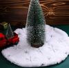 Xmas Trees Skirts Base Cover New Year Ornaments 38cm Mini Christmas Tree Skirt White Plush Snowflakes Home Decoration Carpet