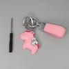Instant Wealth Leather Keychain with Cartoon Pony Pendant for Couples – Trendy Bag and Car Accessory