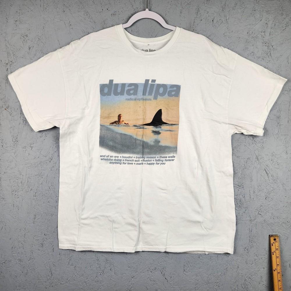 Дюа Липа Радикальный Оптимизм Альбом Белая Графика Мужская 2XL Поп-Музыка Футболка Унисекс Футболка XXXL