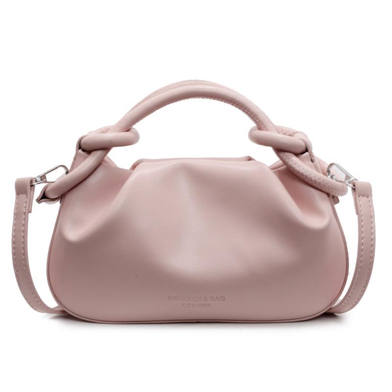 

ins super fire simple pleated portable cloud small bag women s 2026 versatile messenger bag women s shoulder bag рожевий