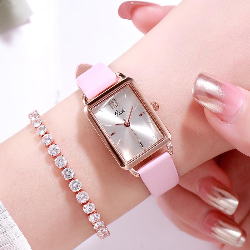 Retro Square Watch Women'S Watch Fashionable And Simple Student Watch Fresh And Versatile Waterproof Quartz Watch