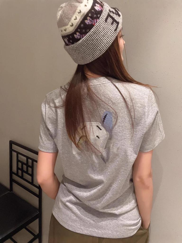 Women's Cotton Cat Head Embroidered Short Sleeve T-Shirt - Trendy Early Spring 2026 Arrival