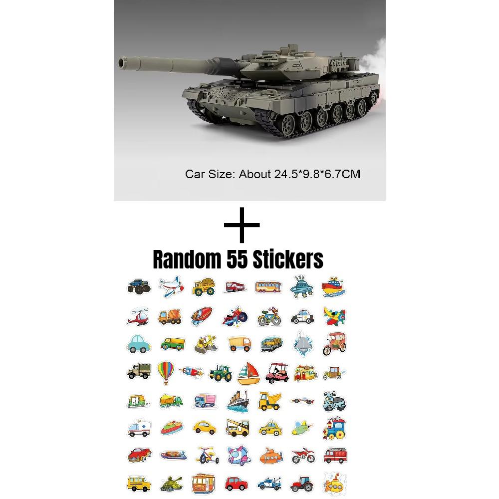 1:36 Leopard 2 Main Battle Tank Model Toy Music Light Spray Catapult Off-road Tanks Models Military Desktop Ornaments for Child