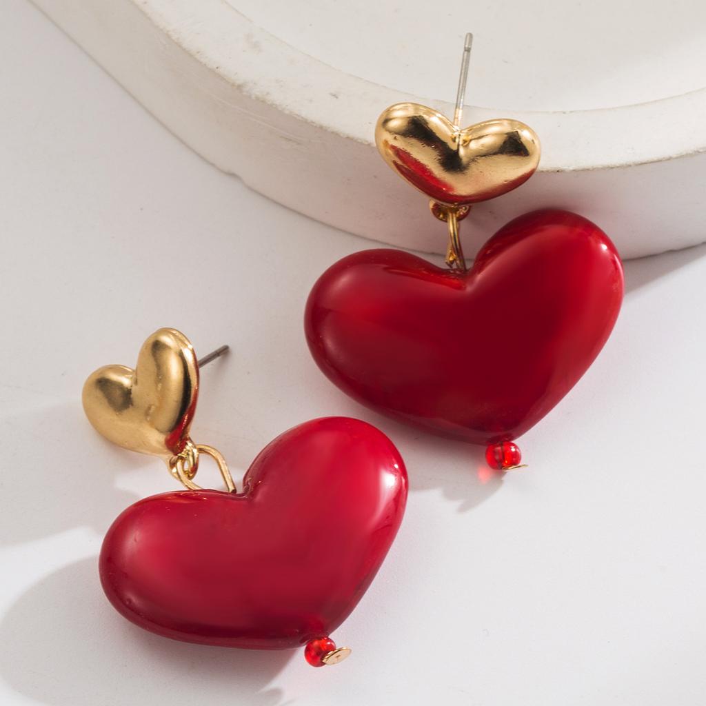 Earrings Fashion Simple Shell Imitation Pearl Earrings Heart Flower Pendant Personality Versatile Exaggerated Earrings for Women