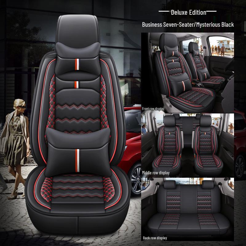Wuling Hongguang S/Rongguang V/Ouno S/Oshan X70A Full Coverage Leather Car Seat Cover for Seven-Seater