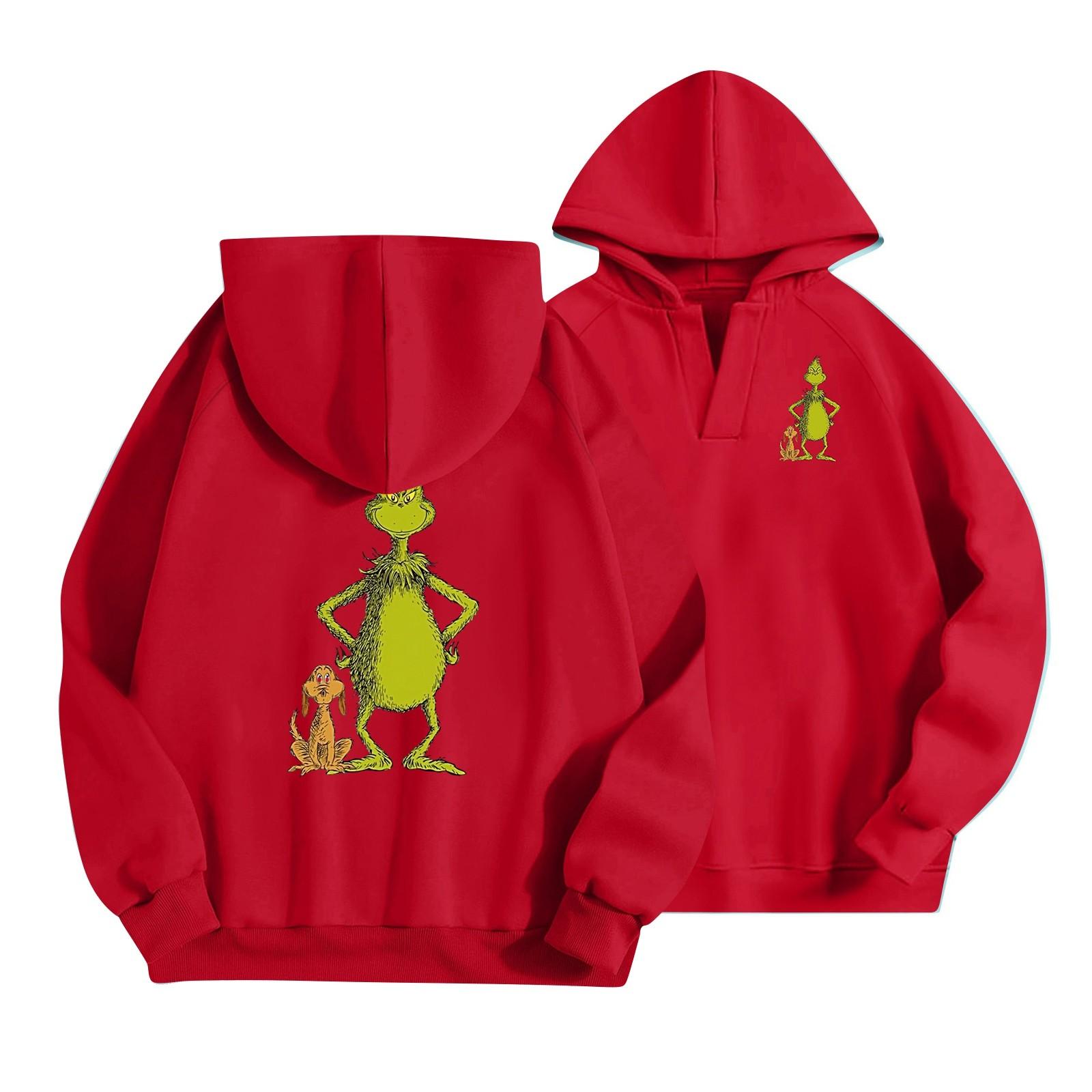 

Women s Fashion Lightweight Long Sleeve Pullover Hoodies Graphic Loose Hooded Sweatshirt XXXL красный