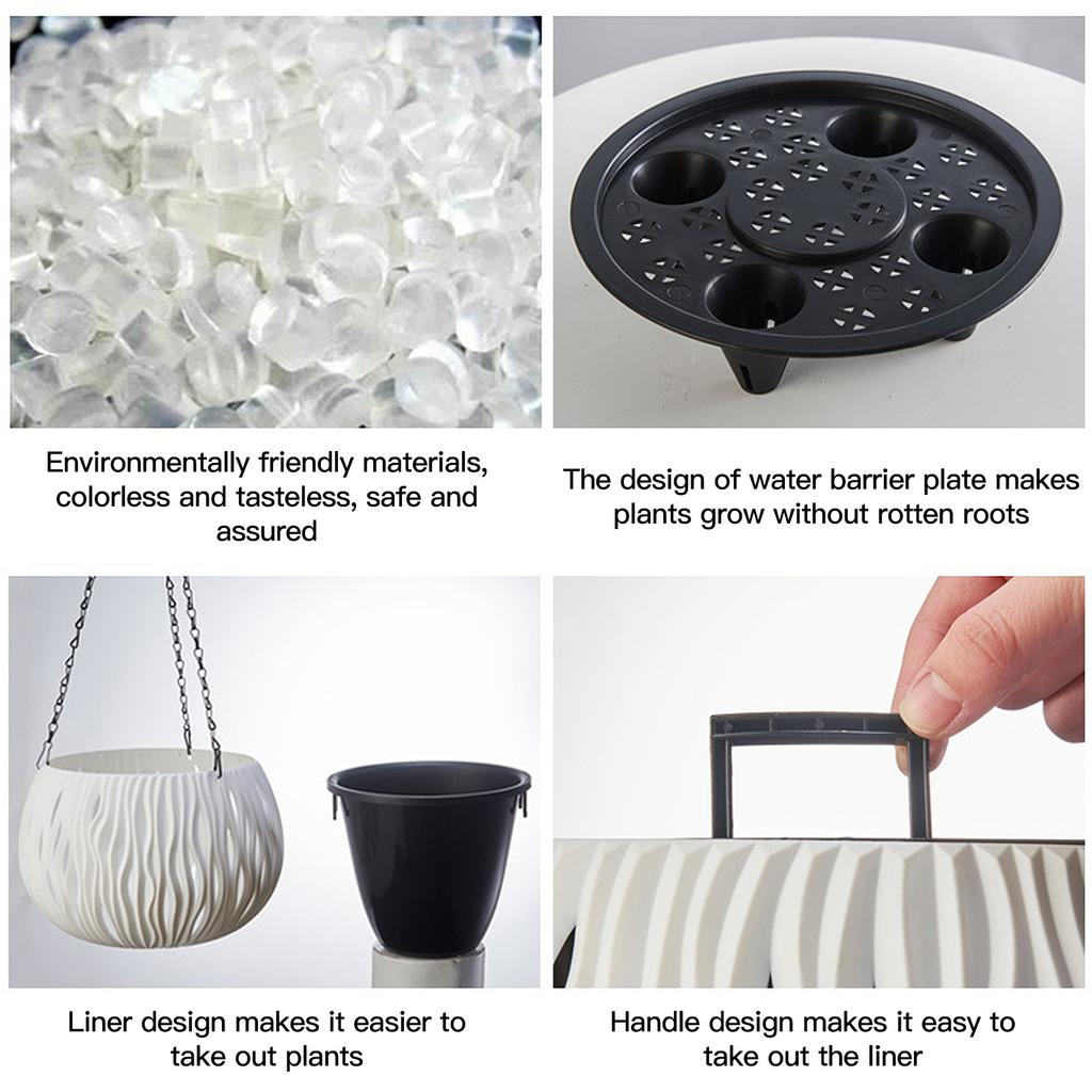 Imitation Rattan Hängepflanzgefäß Langlebiger Dekorativer Minimalistischer Blumentopf Hängekorb für Wohnzimmer Terrasse