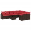VidaXL Garden Lounge Set with Cushions 10 Pcs, Patio Sofas, Furniture Set, Outdoor Terrace Furniture, Brown 3219444