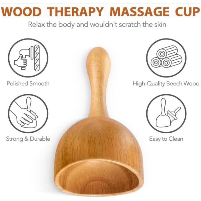Wooden Swedish Cup Gua Sha Board Meridian Massage Tool for Outdoor Physio and Health Care