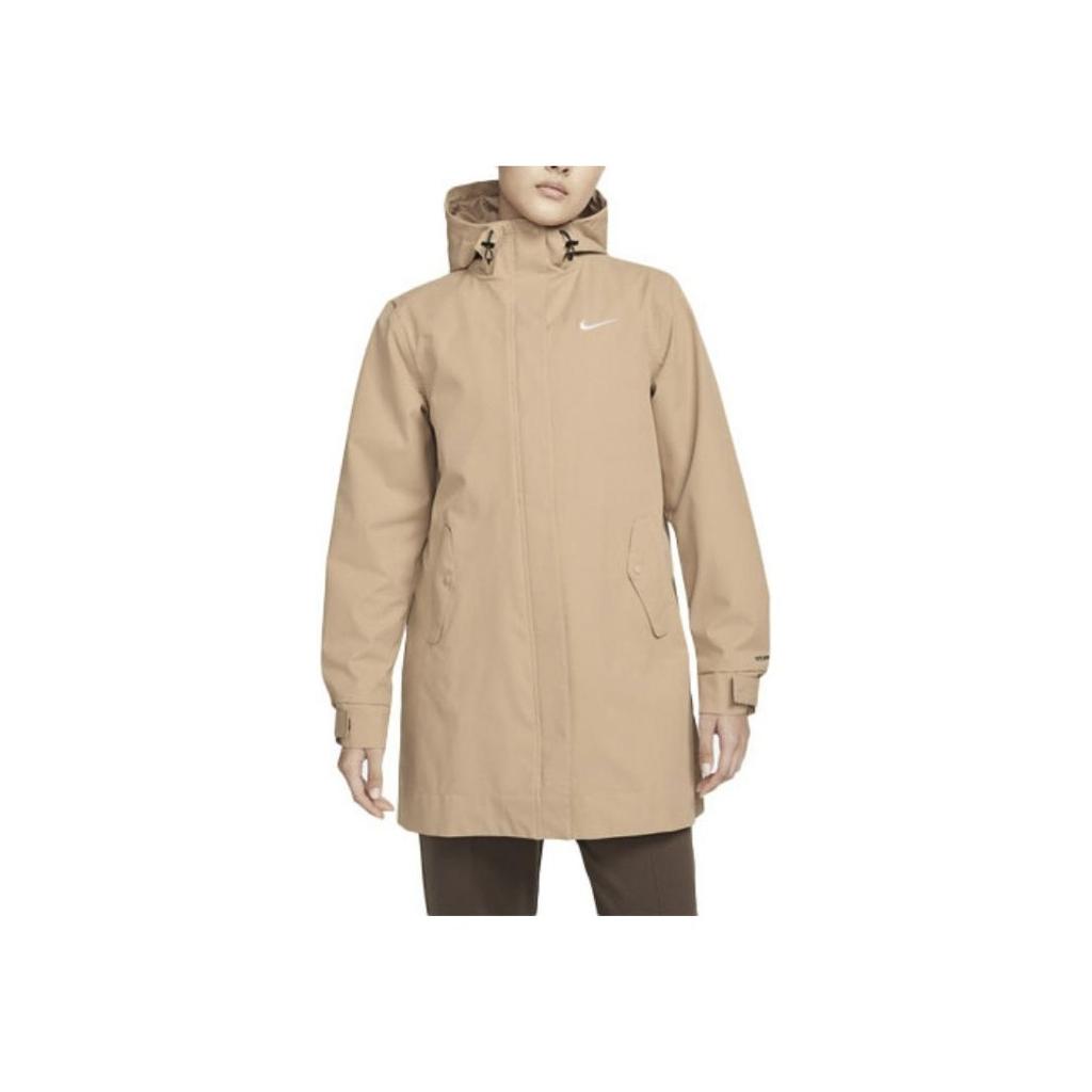 Nike Logo Woven Parka Jacket Women Jackets Brown DM6246-200