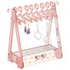 1box 1 Set Coat Hanger Shaped Acrylic Earring Display Stands Jewelry Organizer Holder for Earring Storage with 8 Mini Hangers Light Coral