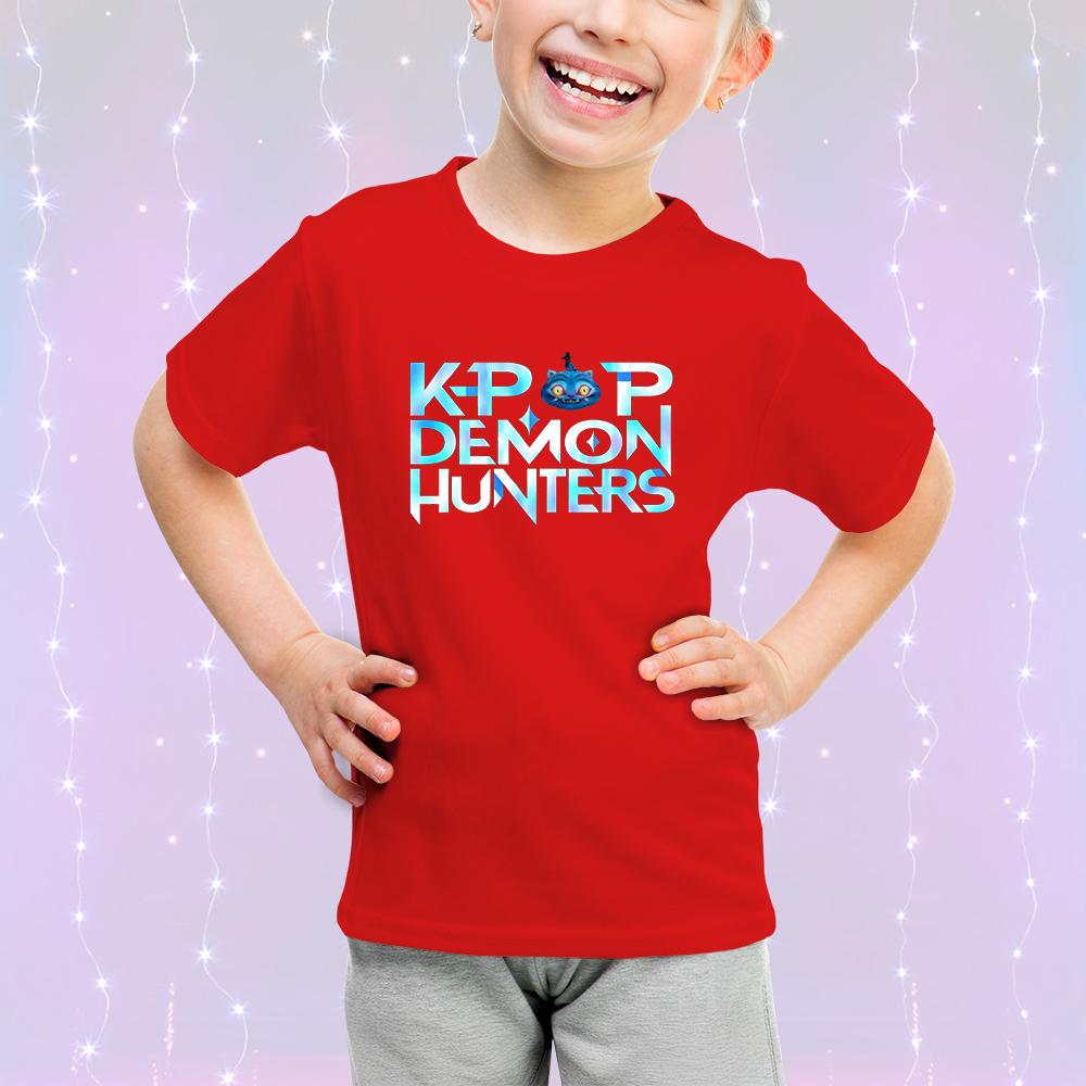 Søt tegneserie Barneklær Bomull KPop Devil Hunter Mote Casual Topp Kortermet Jente Gutt Fan Gave T-skjorte