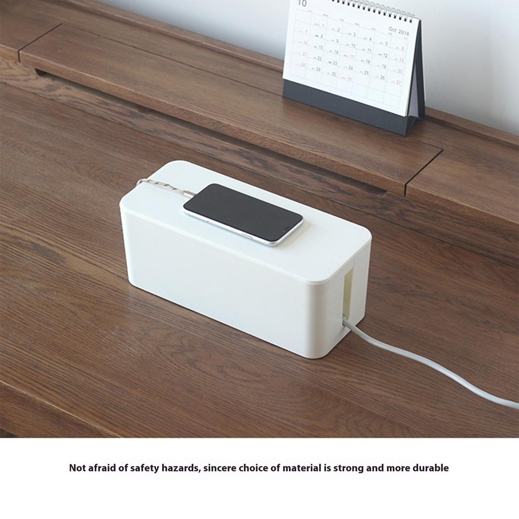 Cable Storage Box with Cover Cable Organizing Box Cord Management Container Office Essential Suitable for Office Home