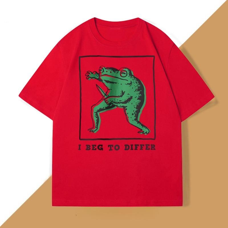 I Beg To Differ T Shirt Unisex Women Loose Frog Printed Tshirt Casual Cotton Short Sleeve Harajuku Tshirt Unisex Oversized Clothes