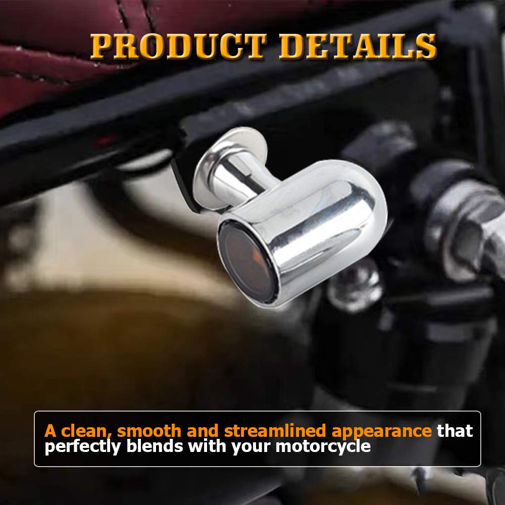 8mm Motorcycle Accessories LED Turn Signal Light Bullet Indicator Amber Flashing Lamp For Harley Kawasaki Yamaha Clignotants Led