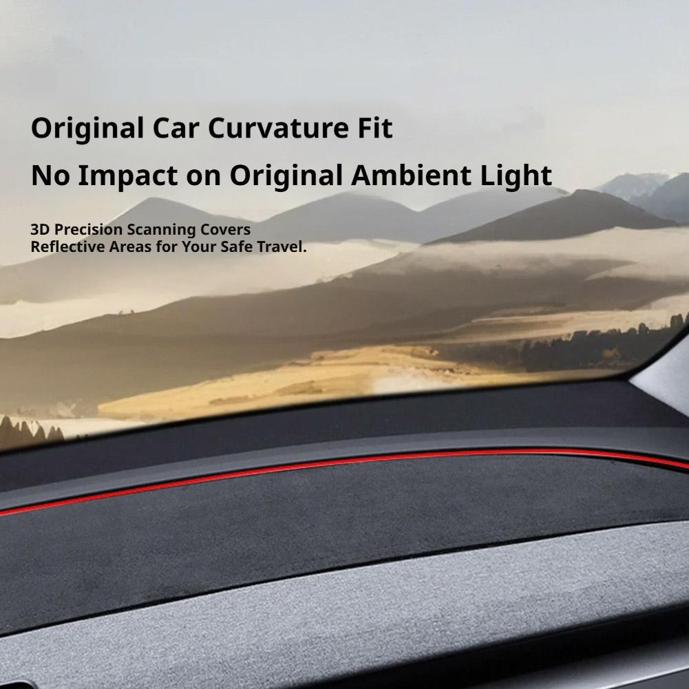 Dashboard Light Shielding Mat For Tesla Model Y Juniper 2026 2025 Dashboard Cover Pad Suede Sunshade Protector Car Accessories