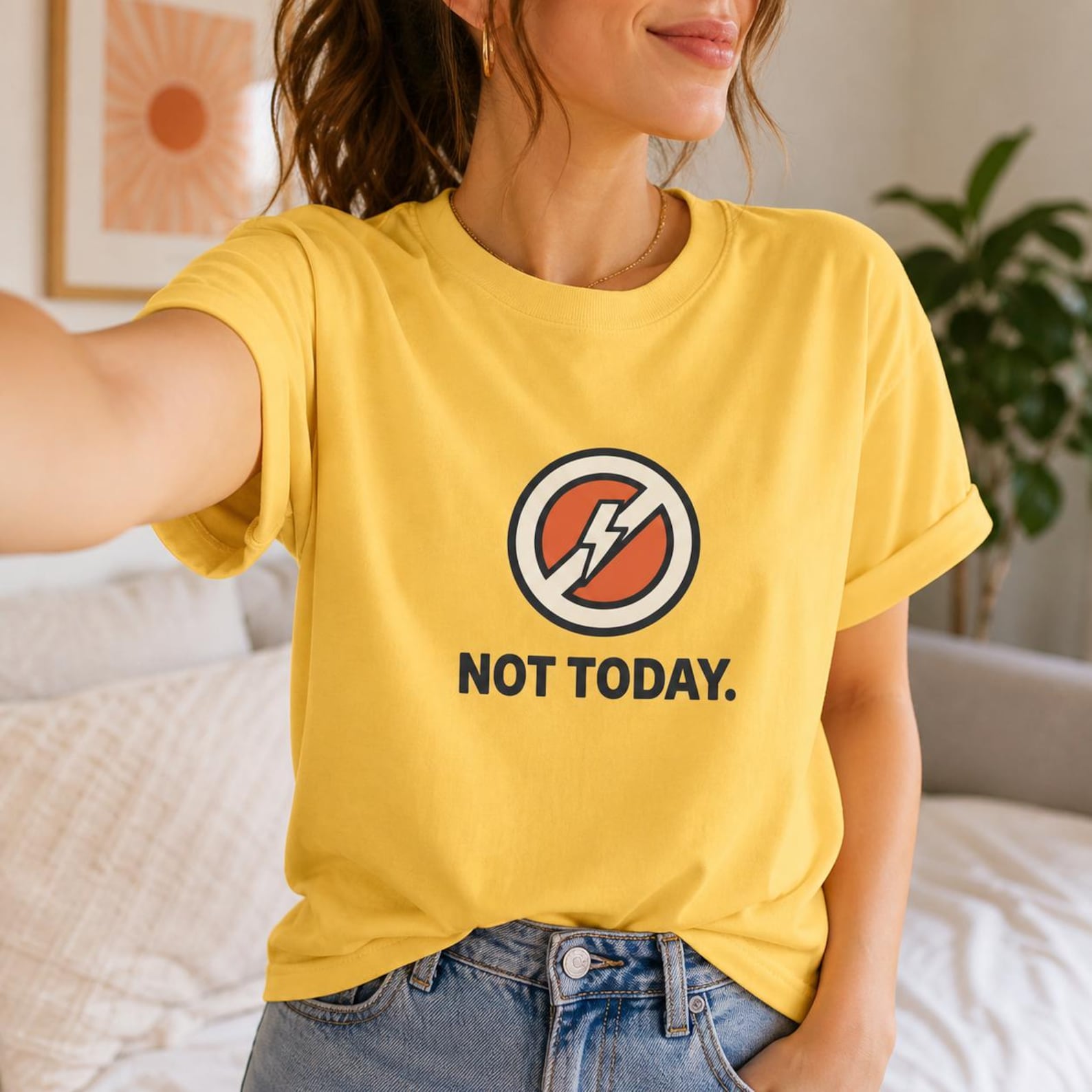 Not Today Shirt, Minimalist Sarcastic Quote Tee, Introvert Humor T-Shirt 3XL