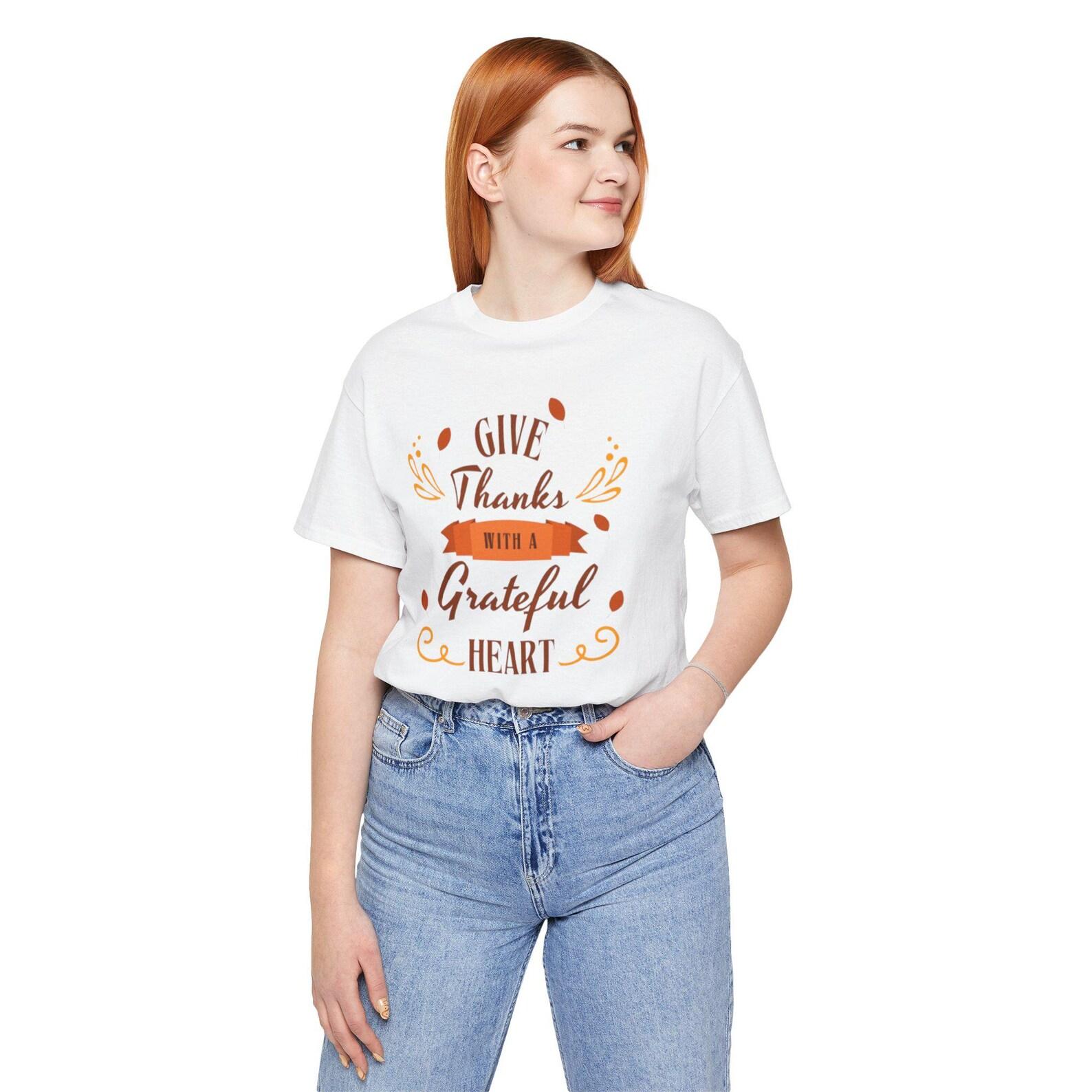 Thankful Heart Tee, Unisex Gratitude T-Shirt, Fall Fashion, Thanksgiving Gift, Cozy Casual Wear L