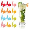 Silicone Glass Markers Pack of 12, Snail-Shaped Reusable Colorful Wine Glass Markers for Parties and Bars