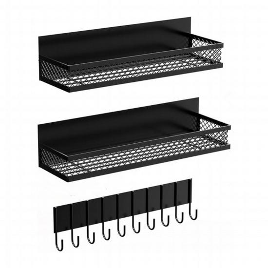 Magnetic No-Drill Kitchen Spice Rack & Multi-Functional Storage Shelf