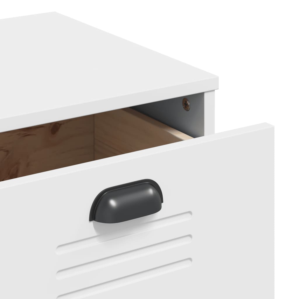 Highboard VIKEN White 80x40x190 cm Solid Pine Wood