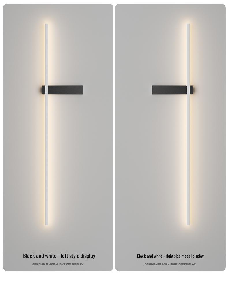 LED Wall Lamp: Minimalist Linear Light for Bedroom, Bedside, or Living Room
