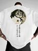 Yin Yang Tree of Life Japanese Calligraphy Graphic Tee for Men Breathable Perfect Summer Streetwear Trendy Zen Style
