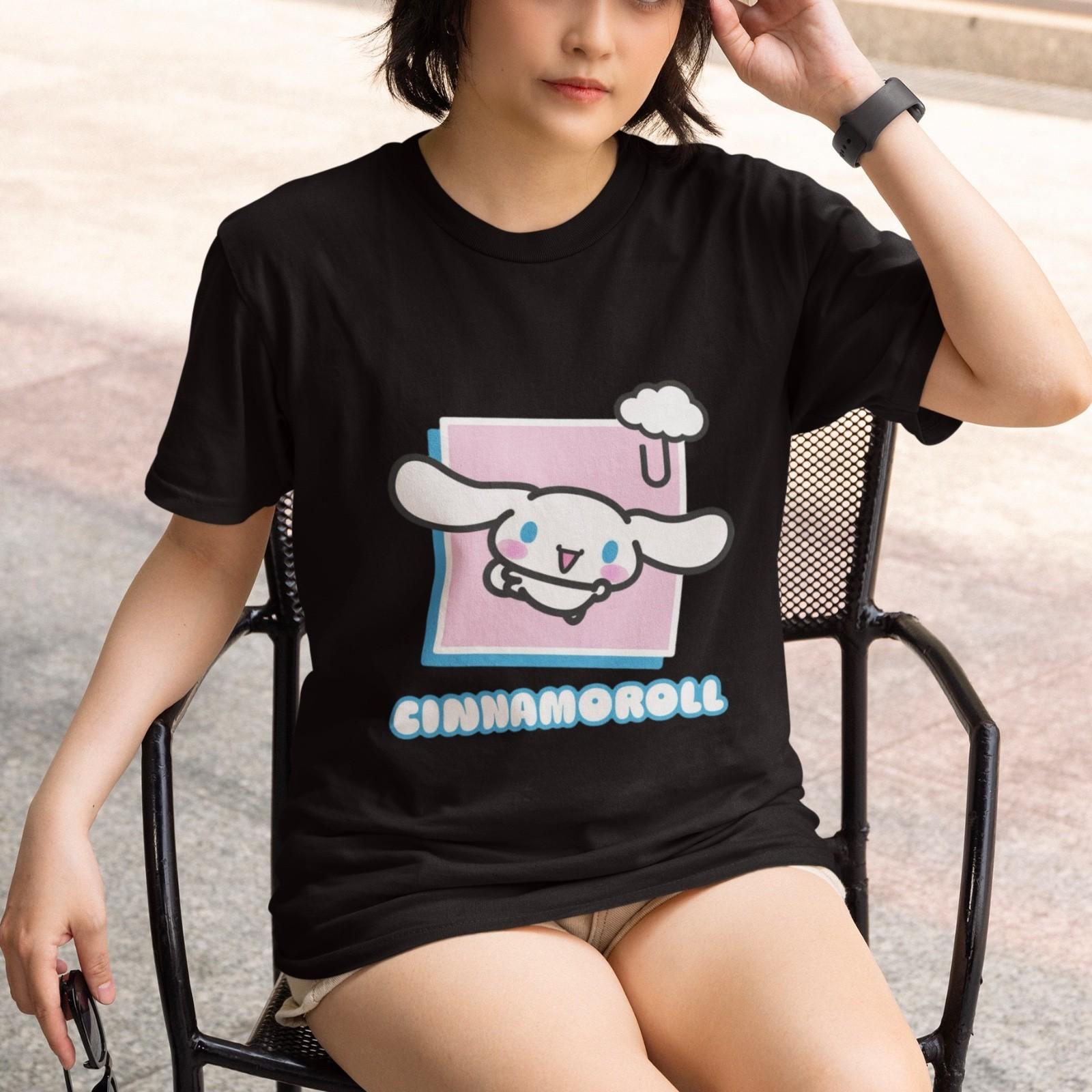 Cinnamoroll Sanrio T-Shirt Cute Kawaii Anime Graphic Tee Unisex Casual Top Gift XXXXL