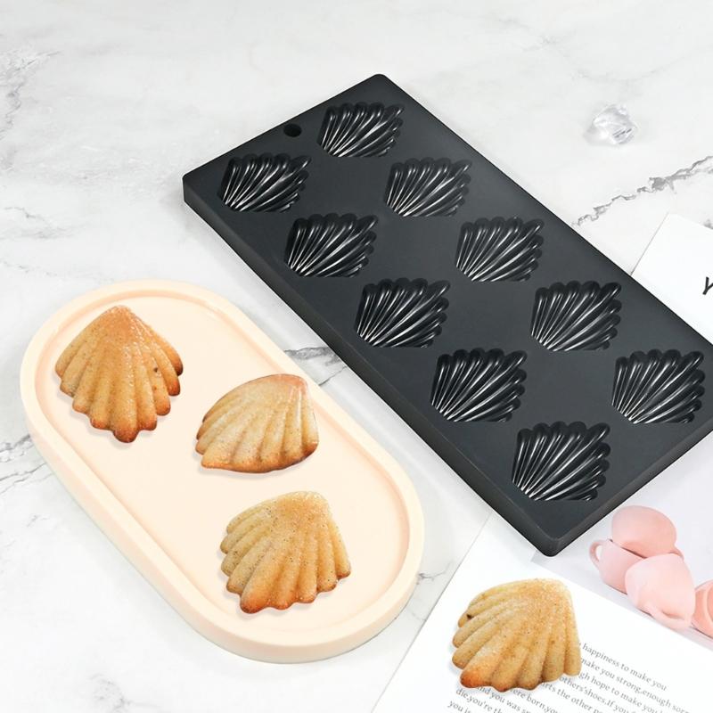 10 Mulden Silikon Dessertformen Flexibles Muscheldesign Madeleines Dessert Keksbackform Für Müheloses Entformen