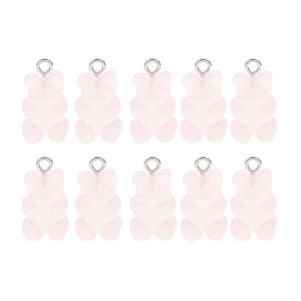 10Pcs Resin Candy Bear Charms Beads for DIY Necklace Bracelet Earrings Jewelry Making