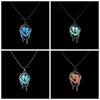 Zinc Zinc Alloy Halloween Skull Necklace Punk Hip Hop Neck Chains Luminous Pendant Necklace  Halloween