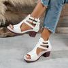 Fashion Summer Women Slip on High Heels Sandals Lightweight Chunky Platform Designer Shoes Women Comfortable Casual Beach Ankle Sandals