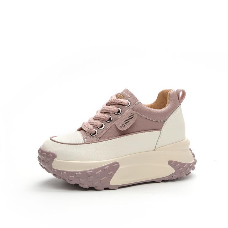 Fashion 7CM Cow Suede Genuine Leather Women Vulcanized Shoes Platform Wedge Skate Boarding High Brand Heels Casual Summer Shoes