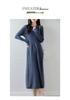 Women's Long Sleeve Knee-Length Pure Wool Slimming Dress