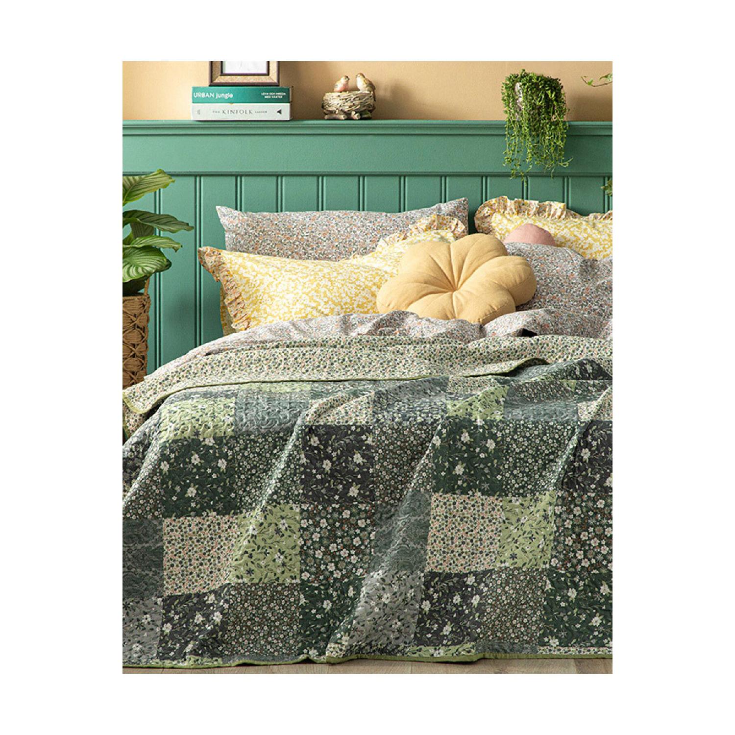 

Flower Patchwork Double Multi -purpose Cover Green зелений