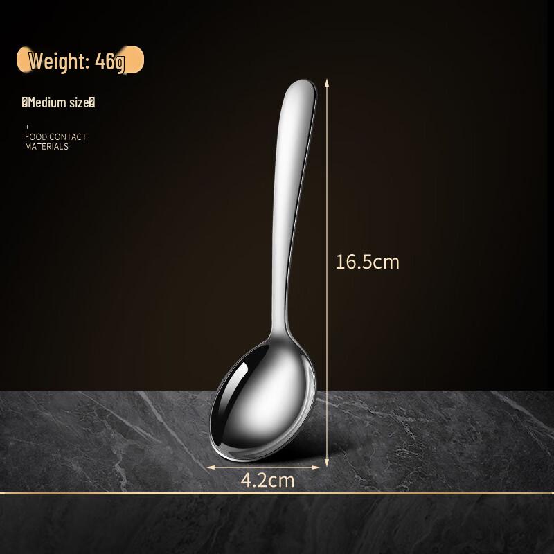 Ru Han 304 Stainless Steel Medium Round Soup Spoons, 3-Pack
