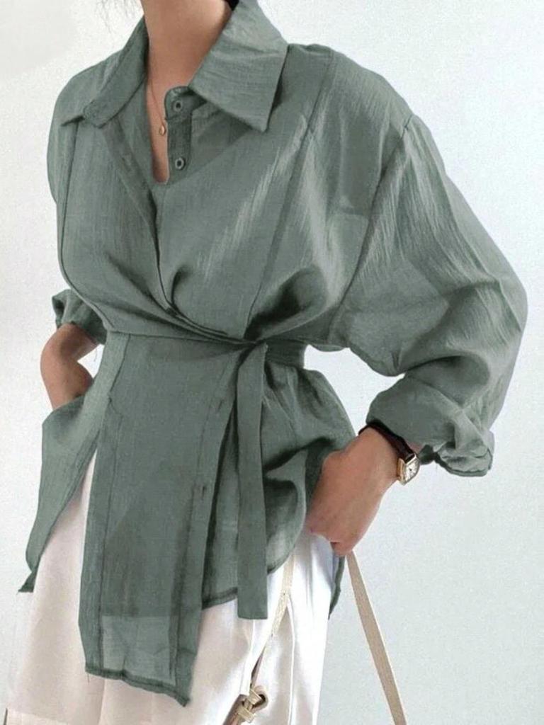 Lose Langarm Bluse Frauen Kleidung Unregelmäßigen Weißen Sonnencreme Shirt Frauen 2023 Mode Lässig Taste Shirts Tops 15674