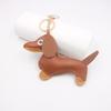 Dachshund Leather Keychain - Women's Puppy Pendant Accessory