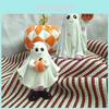 Charming Ghost And Pumpkin Resin Statue For Halloween Elegant Home Decor Gift