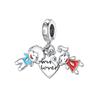 Fit Panoriginal Braceletscopper Valentine'S Day Couple Love Flower Charm Beads Diy Jewelry Souvenir Gift